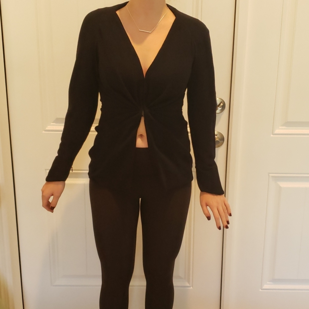 Donna Karan black crepe top